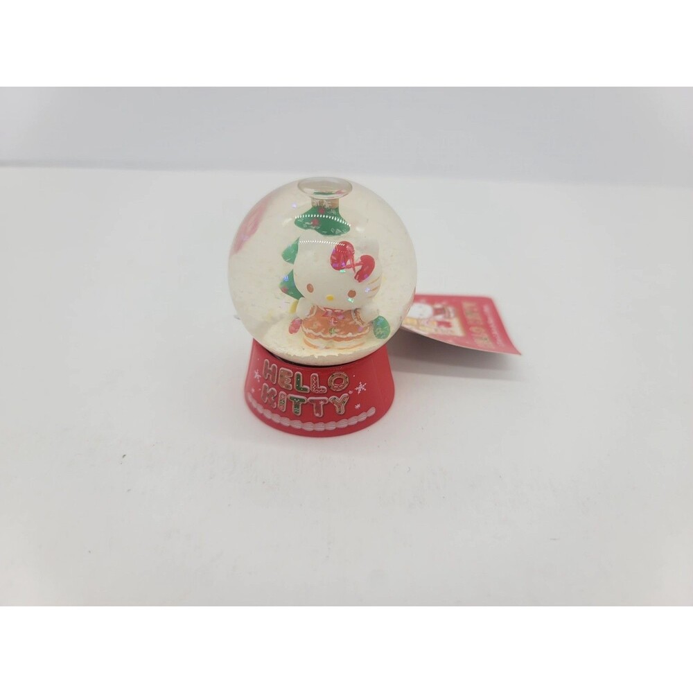 New Hello Kitty Gingerbread Mini Christmas Snow Globe 2.35" Glass Gift 2024
